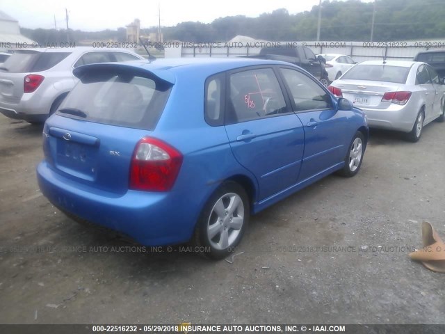 KNAFE161075008644 - 2007 KIA SPECTRA5 SX BLUE photo 4