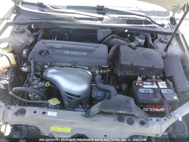 4T1BE32K35U415657 - 2005 TOYOTA CAMRY LE/XLE/SE ოქროსფერი ფოტო 10