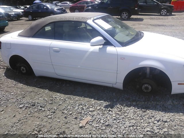 WAUDF48H88K006997 - 2008 AUDI A4 2.0T CABRIOLET QUATTRO WHITE photo 6