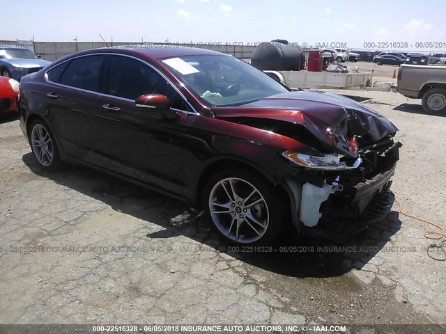 3FA6P0K9XFR113213 - 2015 FORD FUSION TITANIUM MAROON photo 1