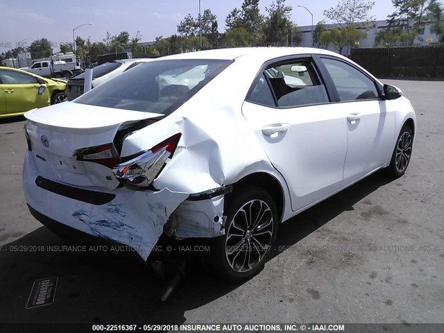 5YFBURHE2GP535400 - 2016 TOYOTA COROLLA L/LE/LE PLS/PRM/S/S PLS WHITE photo 4