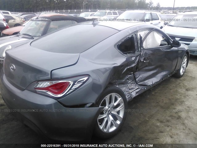 KMHHT6KD6EU113735 - 2014 HYUNDAI GENESIS COUPE 2.0T GRAY photo 4