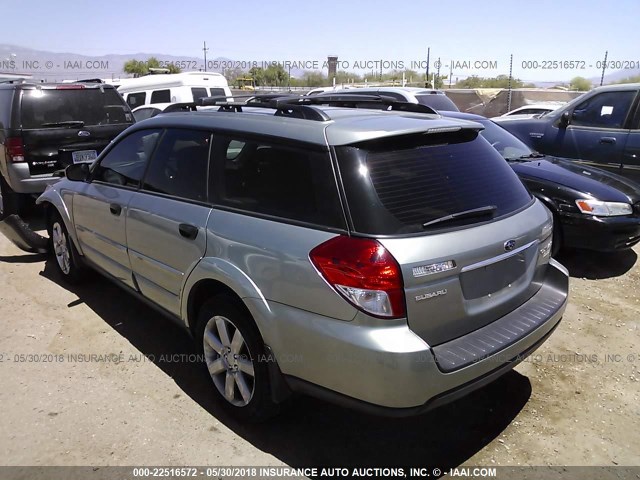 4S4BP61CX97347156 - 2009 SUBARU OUTBACK 2.5I GREEN photo 3