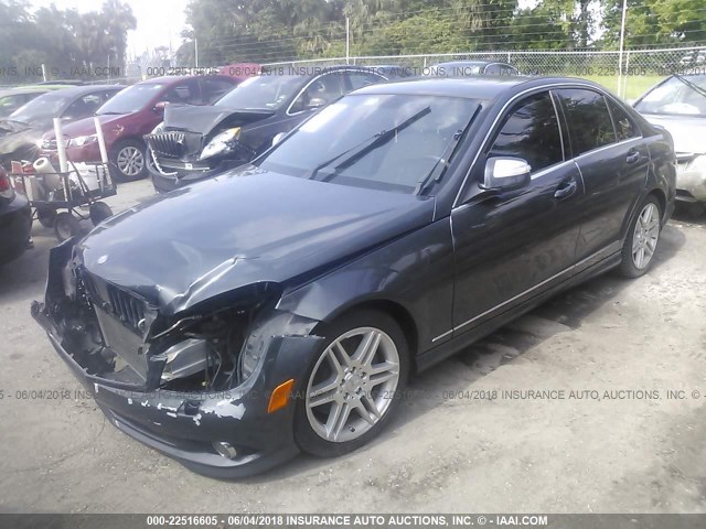 WDDGF56X09F232077 - 2009 MERCEDES-BENZ C 350 GRAY photo 2