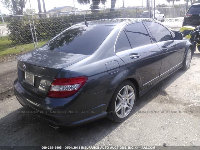 WDDGF56X09F232077 - 2009 MERCEDES-BENZ C 350 GRAY photo 4