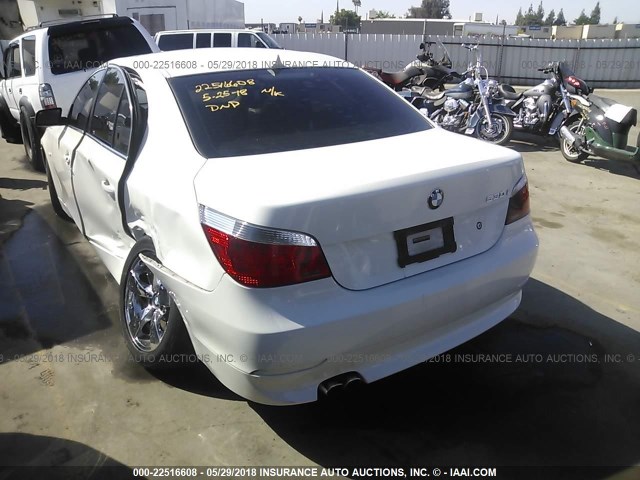 WBANE73576CM30734 - 2006 BMW 530 I WHITE photo 3