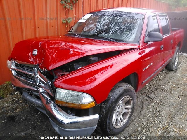 1B7HL2AN01S265054 - 2001 DODGE DAKOTA QUAD RED photo 6