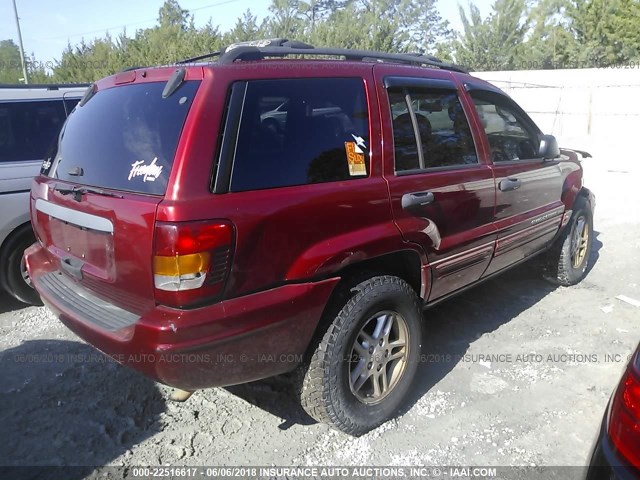1J4GX48S44C187572 - 2004 JEEP GRAND CHEROKEE LAREDO/COLUMBIA/FREEDOM 红色 照片 4