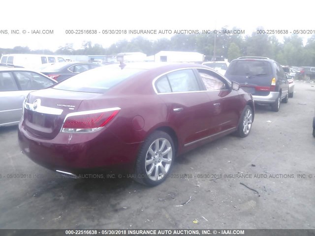 1G4GE5EV5AF173511 - 2010 BUICK LACROSSE CXS RED photo 4