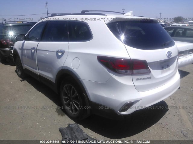 KM8SM4HF1HU223273 - 2017 HYUNDAI SANTA FE SE WHITE photo 3