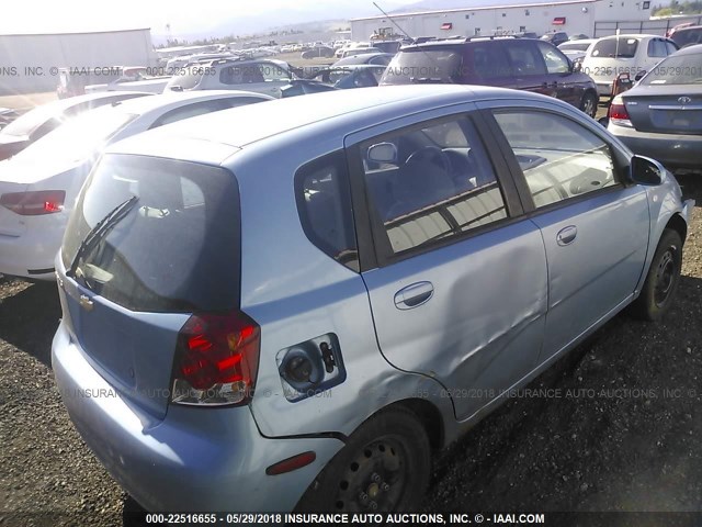 KL1TD62685B470821 - 2005 CHEVROLET AVEO LS Light Blue photo 4