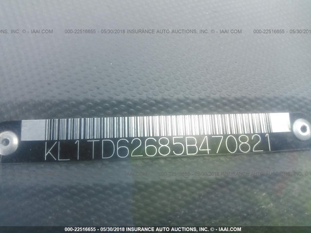 KL1TD62685B470821 - 2005 CHEVROLET AVEO LS Light Blue photo 9