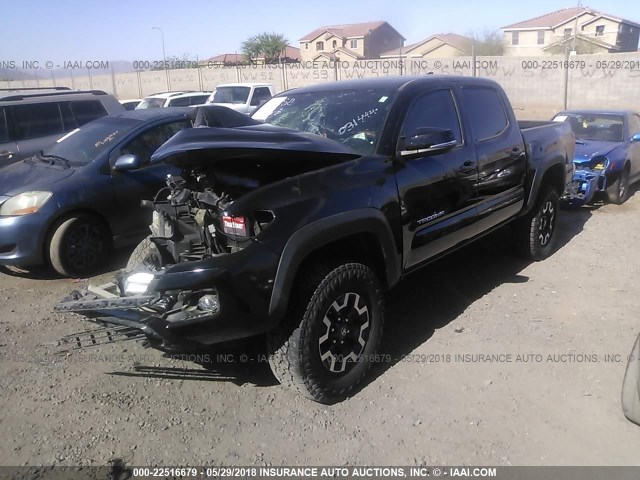 3TMCZ5AN0GM031444 - 2016 TOYOTA TACOMA DBL CAB/SR/SR5/TRD SPT/OR BLACK photo 2