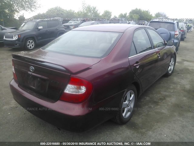 4T1BE32K44U330597 - 2004 TOYOTA CAMRY LE/XLE/SE 勃艮第红 照片 4