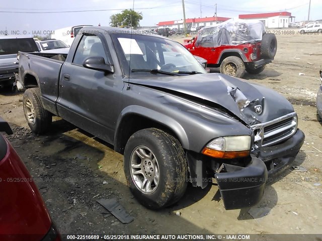 1D7FL16K84S595101 - 2004 DODGE DAKOTA SXT GRAY photo 1