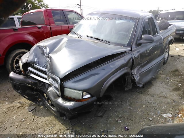 1D7FL16K84S595101 - 2004 DODGE DAKOTA SXT GRAY photo 2