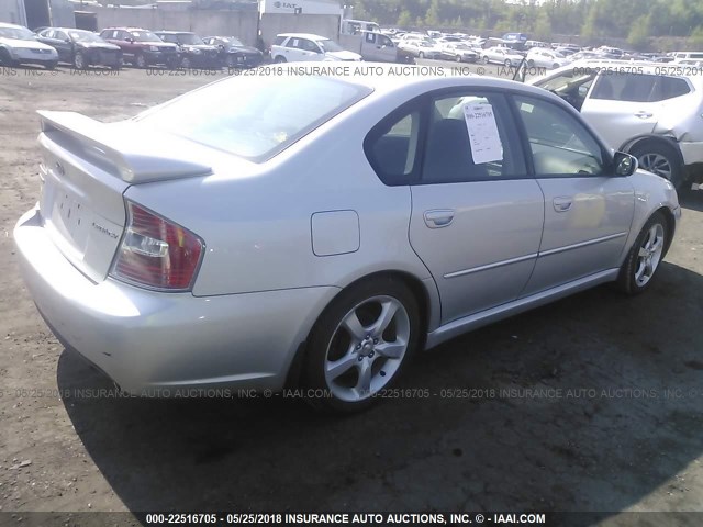 4S3BL626267218347 - 2006 SUBARU LEGACY 2.5I LIMITED SILVER photo 4