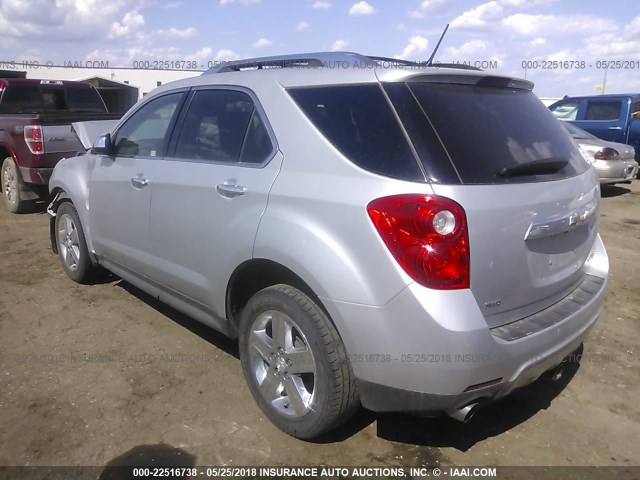 2GNFLHE35E6349731 - 2014 CHEVROLET EQUINOX LTZ SILVER photo 3