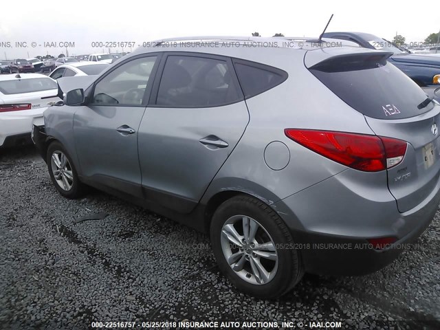 KM8JU3AC2DU741005 - 2013 HYUNDAI TUCSON GLS/LIMITED SILVER photo 3