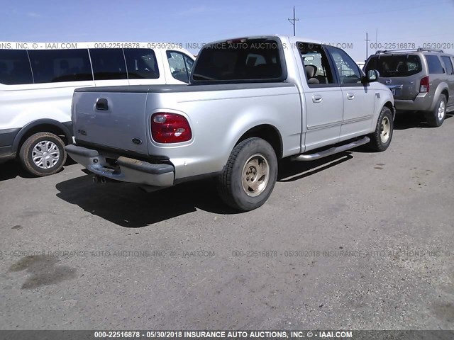 1FTRW07L31KA38222 - 2001 FORD F150 SUPERCREW SILVER photo 4