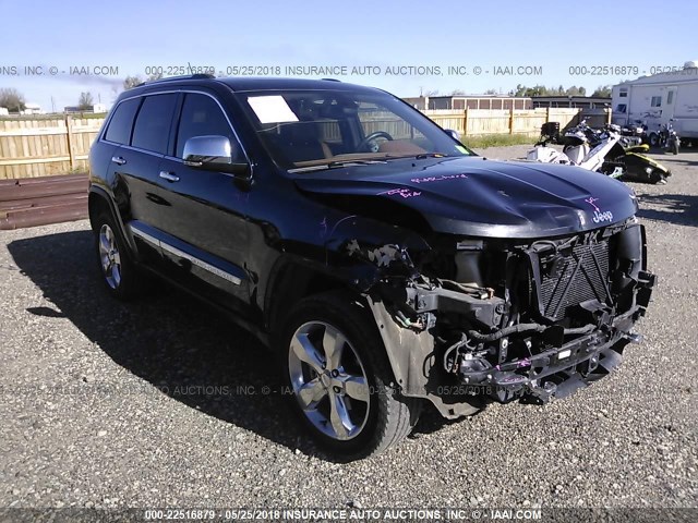 1C4RJFCGXCC249117 - 2012 JEEP GRAND CHEROKEE OVERLAND BLACK photo 1