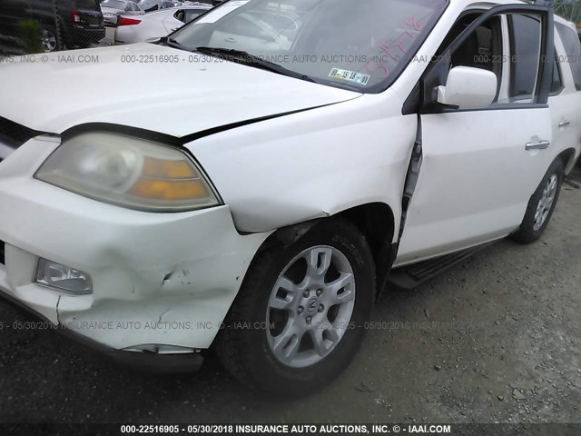 2HNYD188X5H554537 - 2005 ACURA MDX TOURING WHITE photo 6