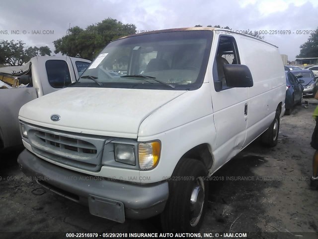 1FTNE24291HA06946 - 2001 FORD ECONOLINE E250 VAN WHITE photo 2