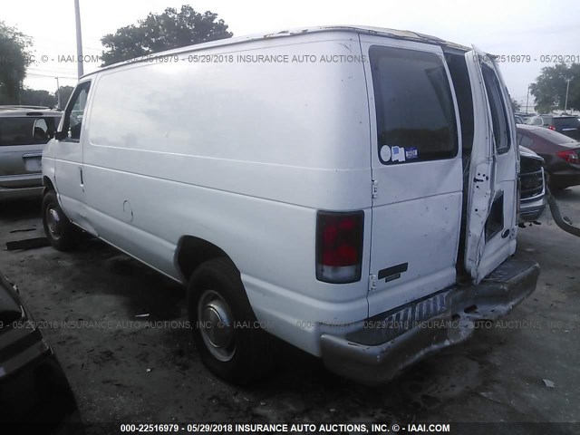 1FTNE24291HA06946 - 2001 FORD ECONOLINE E250 VAN WHITE photo 3