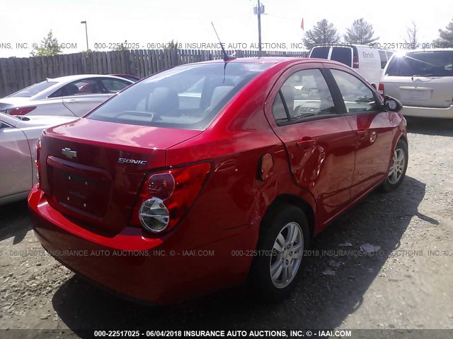 1G1JB5SH7C4114551 - 2012 CHEVROLET SONIC LS 红色 照片 4