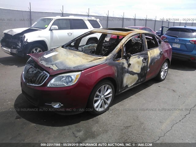 1G4PS5SK3F4157572 - 2015 BUICK VERANO RED photo 2