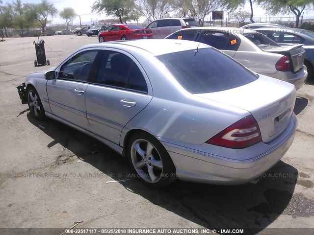 WDBRF52H06F804485 - 2006 MERCEDES-BENZ C GENERATION 2006 230 SILVER photo 3