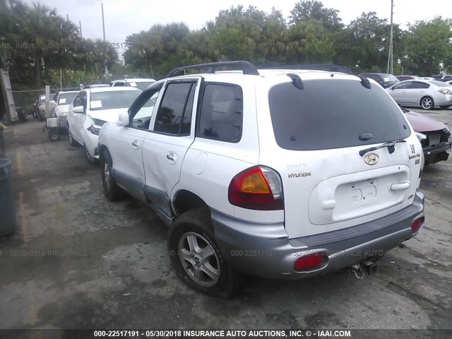 KM8SC73E53U560282 - 2003 HYUNDAI SANTA FE GLS/LX WHITE photo 3