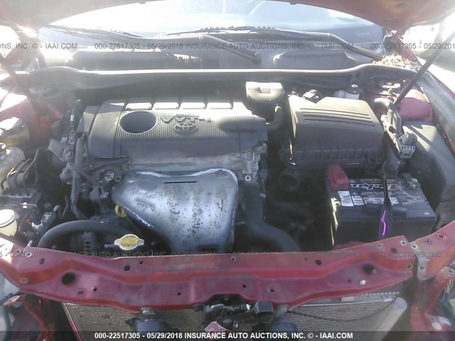 4T1BF3EK7BU684622 - 2011 TOYOTA CAMRY SE/LE/XLE წითელი ფოტო 10