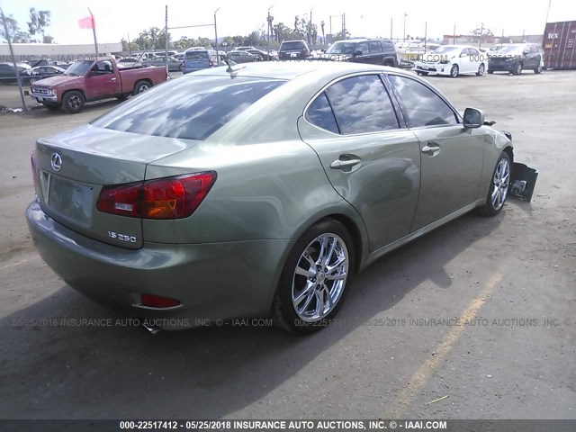 JTHBK262475031240 - 2007 LEXUS IS 250 GREEN photo 4