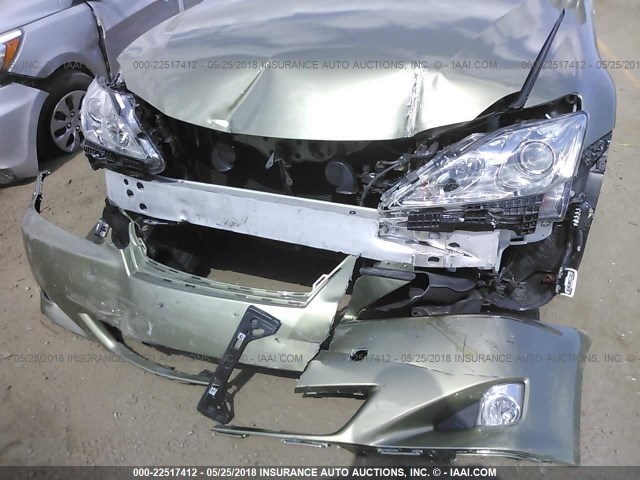 JTHBK262475031240 - 2007 LEXUS IS 250 GREEN photo 6