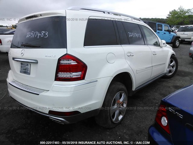 4JGBF7BE9BA636482 - 2011 MERCEDES-BENZ GL 450 4MATIC WHITE photo 4