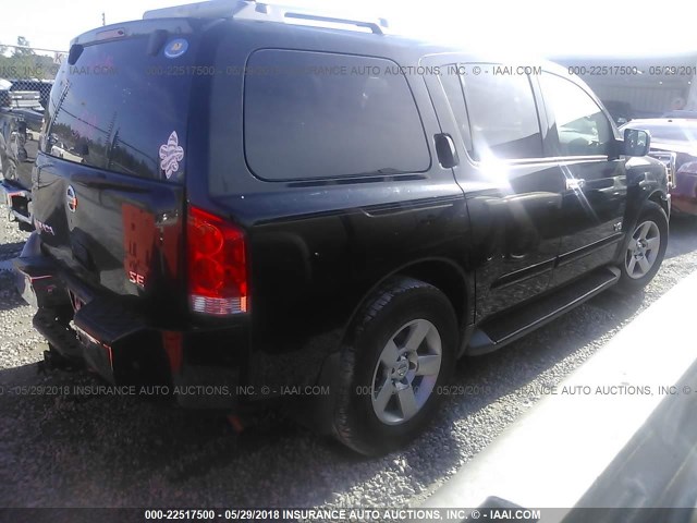 5N1BA08A97N713216 - 2007 NISSAN ARMADA SE/LE BLACK photo 4