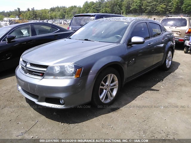 1C3CDZCB5DN576828 - 2013 DODGE AVENGER SXT GRAY photo 2