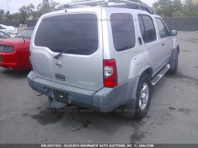 5N1ED28TX4C643086 - 2004 NISSAN XTERRA XE/SE SILVER photo 4