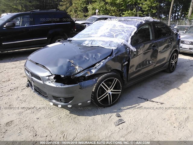 JA3AU86UX8U036492 - 2008 MITSUBISHI LANCER GTS GRAY photo 2