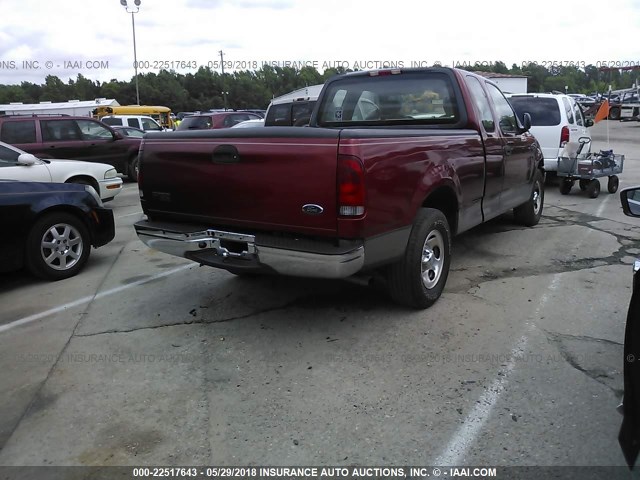 2FTRX17244CA37342 - 2004 FORD F-150 HERITAGE CLASSIC RED photo 4