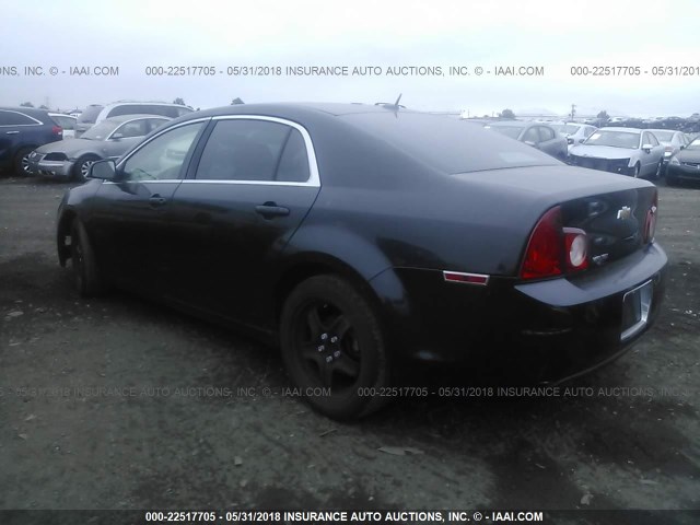 1G1ZG57BX9F113075 - 2009 CHEVROLET MALIBU LS შავი ფოტო 3