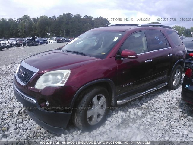 1GKER337X7J169764 - 2007 GMC ACADIA SLT-2 RED photo 2