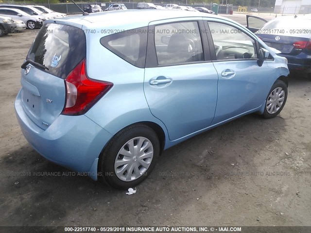 3N1CE2CP0FL438289 - 2015 NISSAN VERSA NOTE S/S PLUS/SV/SL/SR BLUE photo 4