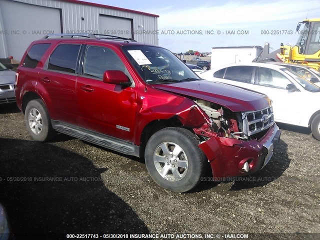 1FMCU94198KA60279 - 2008 FORD ESCAPE LIMITED RED photo 1