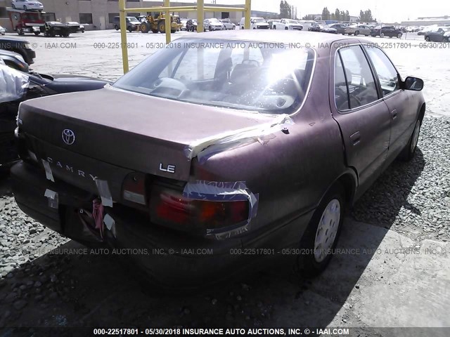 JT2BG12K8T0341104 - 1996 TOYOTA CAMRY DX/LE/XLE RED photo 4