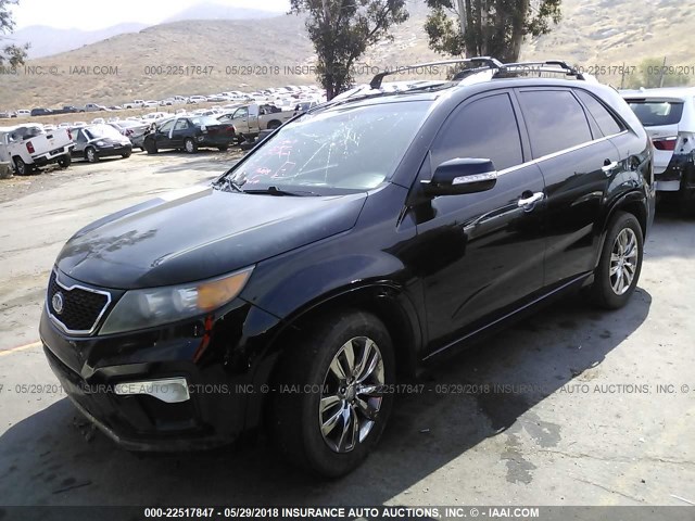 5XYKW4A2XCG233087 - 2012 KIA SORENTO SX BLACK photo 2