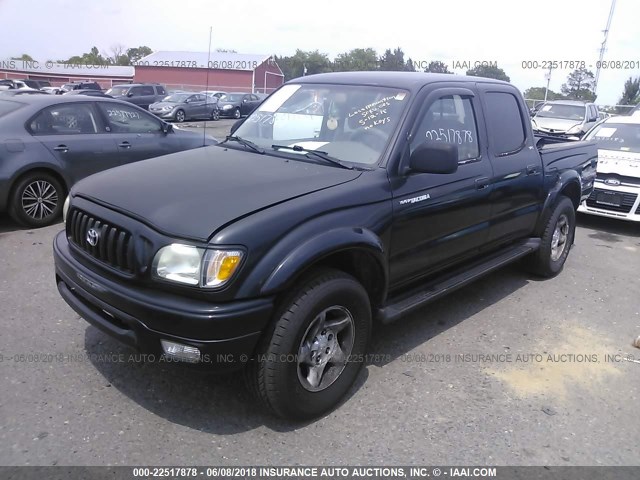 5TEHN72N82Z093942 - 2002 TOYOTA TACOMA DOUBLE CAB BLACK photo 2