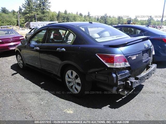 5KBCP3F87AB008396 - 2010 HONDA ACCORD EXL Dark Blue photo 3