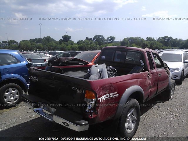 5TESN92N11Z768238 - 2001 TOYOTA TACOMA XTRACAB PRERUNNER 红色 照片 4